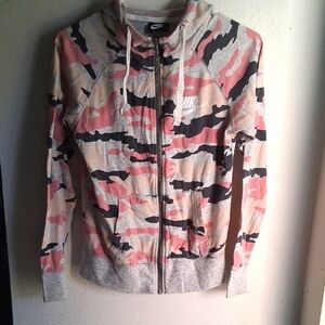 Nike Pink and Gray Camo Hoodie